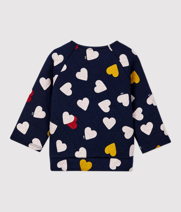Gesteppter Baby-Cardigan. blau/vielfarbig